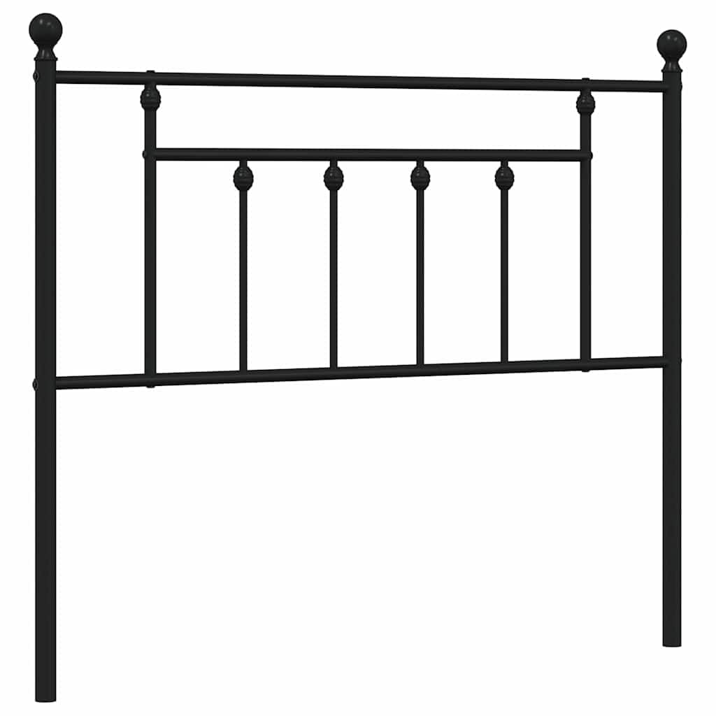 Testiera di ricambio in metallo verniciato a polvere, colore nero, 100 cm, resistente per telaio letto, schienale stabile, facile da montare