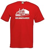  Bimaxx® Trucker T-Shirt  Brummifahrer  Rot  Größe S