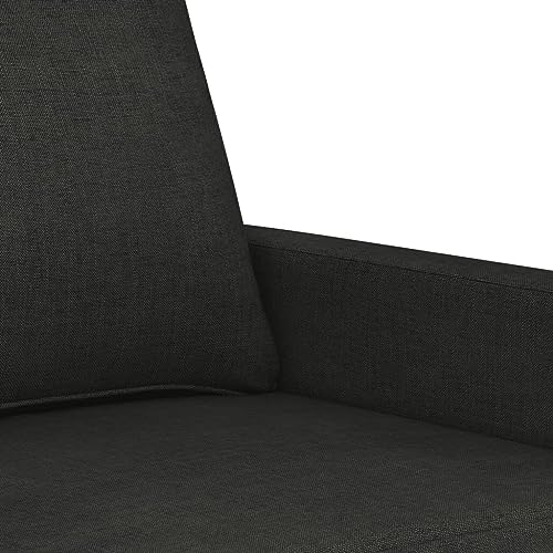 vidaXL Sofagarnitur 3-TLG., Sessel Couch mit Kissen, Sofa Wohnzimmersofa mit Armlehnen, Couchgarnitur Designsofa Sitzmöbel Polstermöbel, Schwarz Stoff – Bild 7