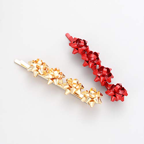 HZEYN Grampos de cabelo com laço de Natal, acessórios de cabelo para festas de fim de ano, prendedor