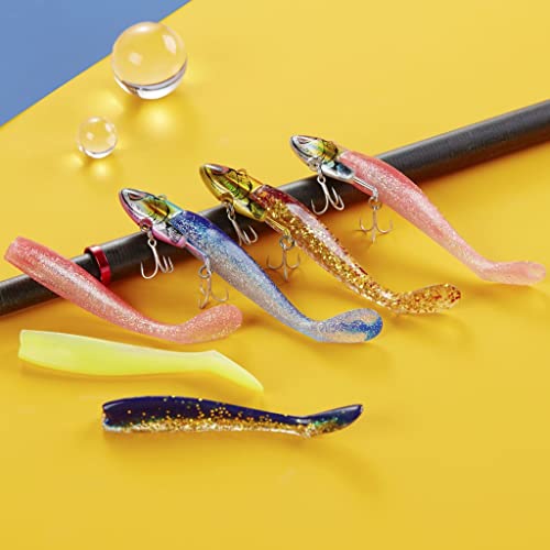 SEAFUN ルアー シーバス ジグヘッド ワーム 16g 22g 28g 予備シャッドワーム付け 本体＋予備ワームセット ヒラメー シーバス 青物対応 4枚目