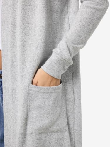 NOISY MAY Damen Nmcity L/S Long Noos Cardigan, Light Grey Melange, XL EU – Ansicht 6
