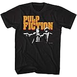 Pulp Fiction 90s Movie Vincent Vega and Jules Winnfield Gun Logo Adult Short Sleeve T-Shirt Graphic...