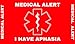 Aphasia Medical Alert Communication Wallet Card (RED) (Stroke)