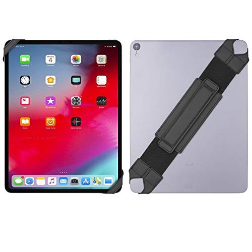 Joylink Universal Tablet Hand Strap Holder, 360 Degrees Swivel Leather Handle Grip With Elastic Belt, Secure & Portable For 12.9" Tablets (Ipad Pro 2018),Black #TOP4
