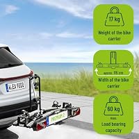 EUFAB 11521 Fahrradträger PREMIUM 2, E-Bike geeignet, komplett vormontiert, Diebstahlschutz, für 2 Fahrräder, für Anhängekupplung, Schwarz, Silber – Ansicht 2