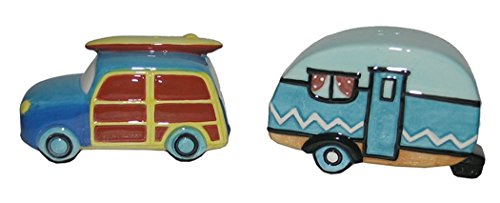Flash Deals - 40% OFF Chesapeake Bay Ceramic Beach Car and Camper Design Salt and Pepper Shaker Set 68792 3.5 Inches x 1.75 Inches x 2 Inches