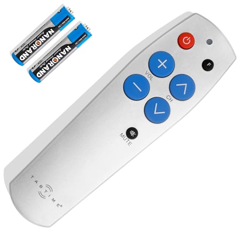 Mando a Distancia TV TabTime con Teclas Grandes - Fácil de Usar y configurar – Mando Universal básico - Regalos para Personas con Demencia (Plata) Mando a Distancia TV TabTime con Teclas Grandes - Fácil de Usar y configurar – Mando Universal básico - Regalos para Personas con Demencia (Plata)