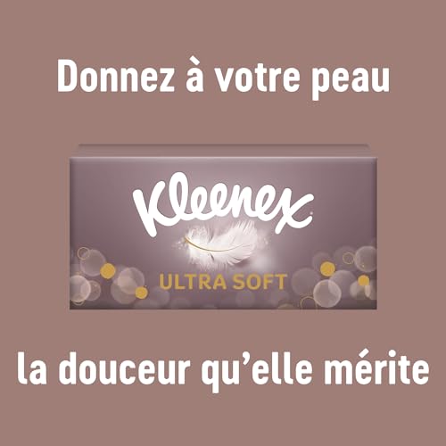 KLEENEX Mouchoirs boîte Ultra soft 24 boîtes de 64 mouchoirs doux et soyeux qui laissent une sensation de bien être sur la peau Fabriqué en France - vue 4