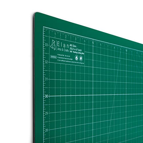 Elan Cutting Mat A0 Green, 5-Ply Craft Mat, Self Healing Cutting Mat 48X36, Craft Cutting Board, Art Mat, Imperial Sewing Mat, Quilting Mat, Hobby Mat, For Sewing, Quilting, Quilting Supplies #TOP3