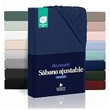 Dreamzie Sabanas 90x190 – Bonete 35 cm – Microfibra Suave – para Colchones Gruesos – Certificado Oeko-Tex – Azul Marino