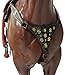 Western Leather Headstall and Breast Collar Tack Set for Horses Black and Golden 3D Dollar Sign Studs and Dazzle Work Gladiator Style Breast Collar Full Horse Barrel Racing
