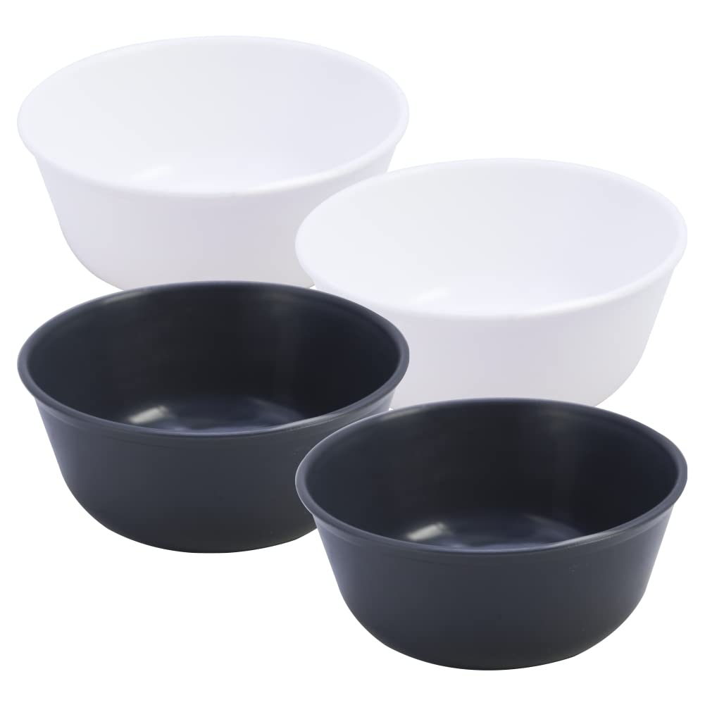 Wonder Plastic Sigma 300 Microwave Safe Multipurpose Mixing Bowls, Set of 4 pc Bowl 300 ml (Grey White)
