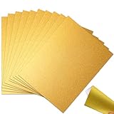 BVMGTT 10 Sheets Gold Glitter Cardstock 250GSM/92lb No Shedding Sparkle Paper for DIY Crafts, Invitations & Cricut Cutting | Printer-Friendly A4 Size (7.87x11.8) for Scrapbooking & Gift Boxes