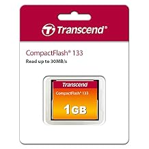Transcend CF133 CompactFlash Memory Card 1GB, Up to 30MB/s, DSLRs Camera Card, MLC NAND Flash, ECC, Support Ultra DMA transfer mode 4 - TS1GCF133