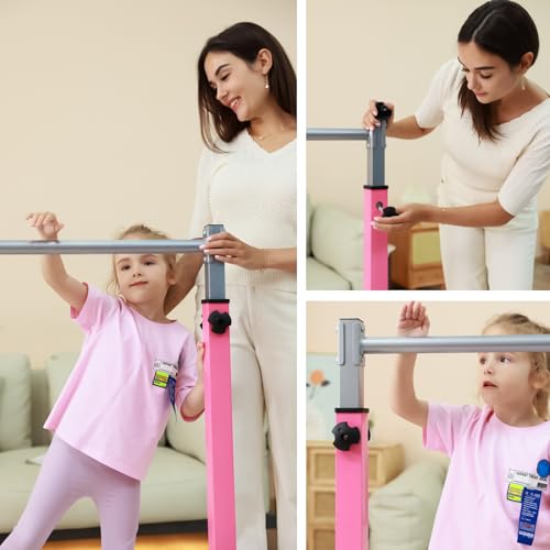 Mosebears Gymnastikstange, Heimgymnastikausrüstung für Kinder im Alter von 3–15 Jahren, stabile Stahlkonstruktion, rutschfest, einfach zu montieren, 90 bis 150 cm, höhenverstellbar