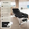 tectake® Table de Massage Pliante Professionnelle 3 Zones Aluminium Cosmetique Lit de Massage Table Esthetique Tatouage Portable avec Appuie-tête Amovible Repose Bras, Housse de Transport Incluse