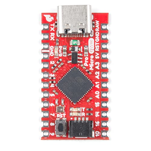 Sparkfun Qwiic Pro Micro - Usb-C (Atmega32U4) - Compatible With Arduino Development Board 5V/16Mhz Microcontroller Ap2112 3.3V Voltage Regulator Castellated Pth Pin Pads Reset Button Maximum 6V Input #TOP3