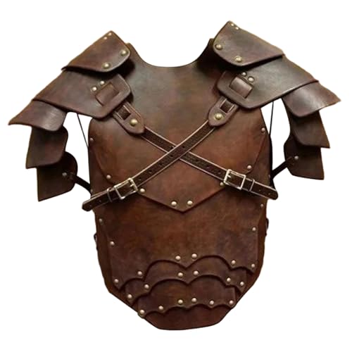 Disfraz vikingo comodo con armadura de pecho de cuero ajustable 4
