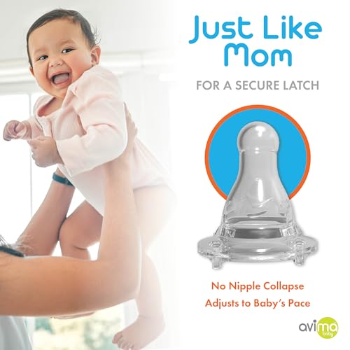 Avima 80015 10 Oz Anti Colic Baby Bottle Set - Medium Flow Nipples Included, Standard Neck, Bpa Free - 3-6 Months, Stage 2 Feeding For Gas thumb #2
