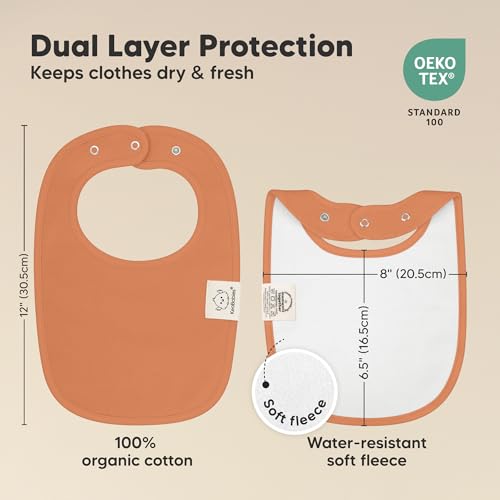 Image of 8-Pack Organic Baby Bibs for Boys, Girls - Soft Cotton Drooling and Teething Bibs for Baby Girl & Boy, Extra Absorbent, Easy to Clean & Put On for Toddler, Newborn, Infant 0-24 Months (Eclipse)
