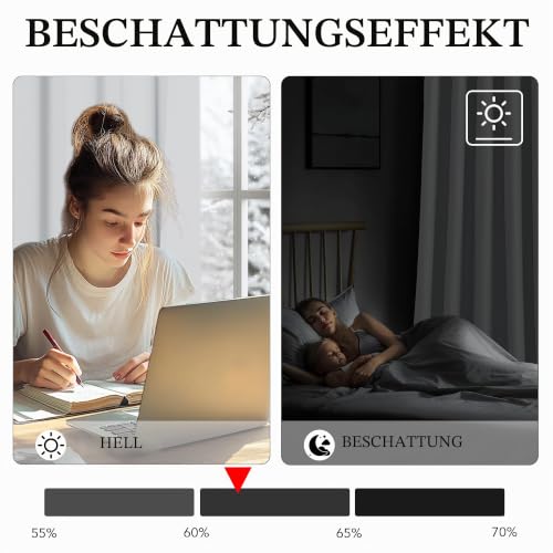 KGORGE Raumteiler Vorhang Wärmeisolierend Blickdichte Gardine mit Ösen – Ansicht 2