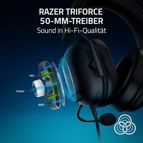 Razer Blackshark V2 X (Playstation) - Kabelgebundenes E-Sport Headset für Playstation Konsole (250g, Nierenmikrofon, 50mm Treiber, Passive Geräuschunterdrückung, 3,5mm Anschluss) Schwarz – Bild 3