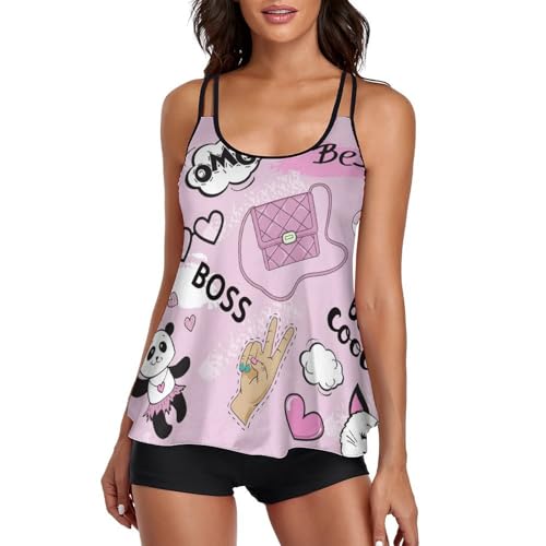 Maillot de bain tankini femme shorty galbant pour masquer le ventre