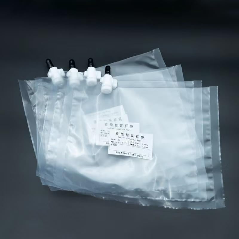 PVF Sampling Bags for Solid VOCs Detection - Single PTFE Valve, 0.5L to 10L, Pack of 20(3L)