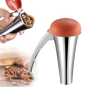 AONAYO Nussknacker, Aluminiumlegierung Nussknacker WalnüSse, Mit Deckel Walnussknacker, rutschfest Nussknacker HaselnüSse, Geeignet FüR WalnüSse, Mandeln, HaselnüSse...