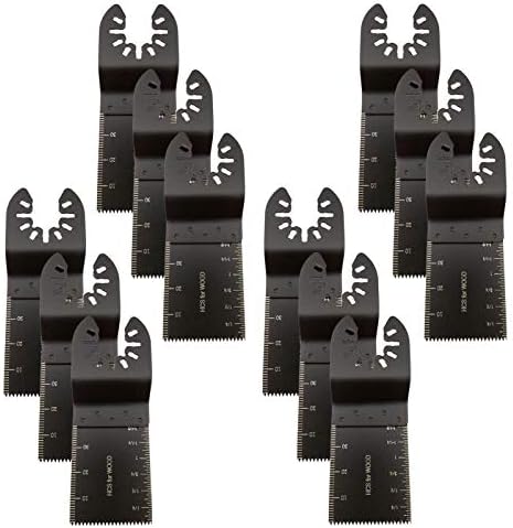 Mixed Wood Oscillating Multitool Saw Blade Set Fits Fein Multimaster, Porter Rockwell Cable,Black & Decker,Bosch Craftsman,Ridgid Ryobi,Makita Milwaukee,Dewalt, Chicago (12 PCS)