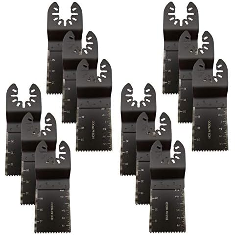 Mixed Wood Oscillating Multitool Saw Blade Set Fits Fein Multimaster, Porter Rockwell Cable,Black & Decker,Bosch Craftsman,Ridgid Ryobi,Makita Milwaukee,Dewalt, Chicago (12 PCS) Cover