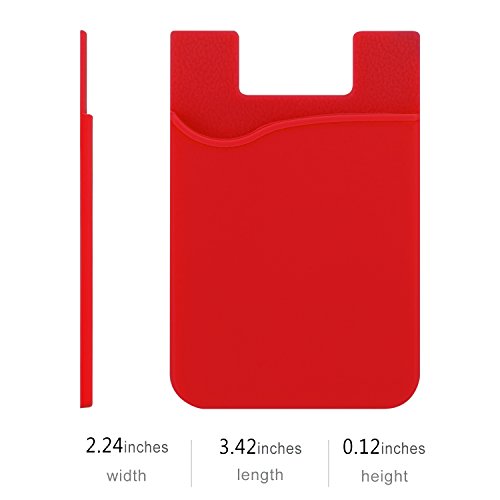 Phone Card Holder, Pofesun 5 Pack Ultra-Slim Credit Card Holder Adhesive Pocket Compatible For Iphone Samsung Ipad Lg Sony More Android Smart Phones(Black, White, Gray, Blue, Red) #TOP1