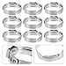 Luxshiny 30pcs 304 Stainless Steel Single Ear Clamps Quick Install Cinch Rings for Pex Tubing Pipe Repair, Heavy Duty Pipe Fitting Hose Clamps for Plumbing Automotive Industrial Use