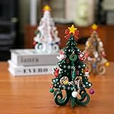 クリスマスツリー 卓上 クリスマスプレゼント 卓上 木製 おもちゃ クリスマス 飾り オーナメント 置物 飾り付け デコレーション 装飾 (グリーン)