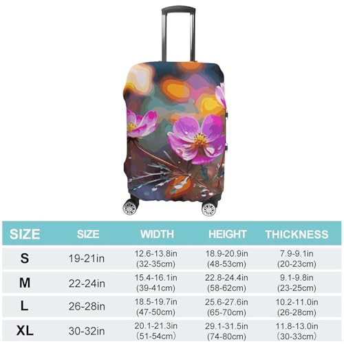 Colorful Small Flower Printed Luggage Cover Protector, Fits 18-32 Inch Luggage2