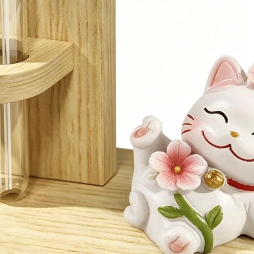 Tubo decorativo doble con tapón de corcho jarrón miniatura de interior 8