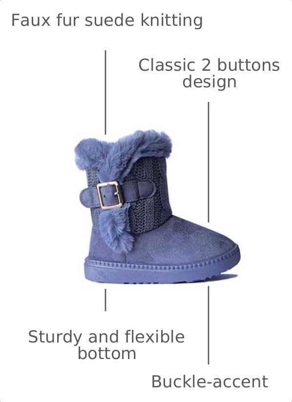 Image of REDVOLUTION SnowStar Snow Boots for Kids - Warm Winter Boots with Snowflake Print for Toddlers & Little Kids