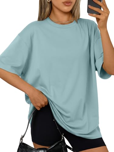 Trendy Queen Womens Oversized Summer T Shirts Fashion Workout Plus Size Tops Short Sleeve Beach...