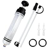 Vegena Ölabsaugpumpe, 200CC Handpumpe, Ölwechselspritze mit 2 Schläuchen, Umfüllpumpe, Ölspritze Absaugpumpe, Flüssigkeitswechselspritze Geeignet für Motor, Getriebe, Bremsflüssigkeit, Getriebeöle