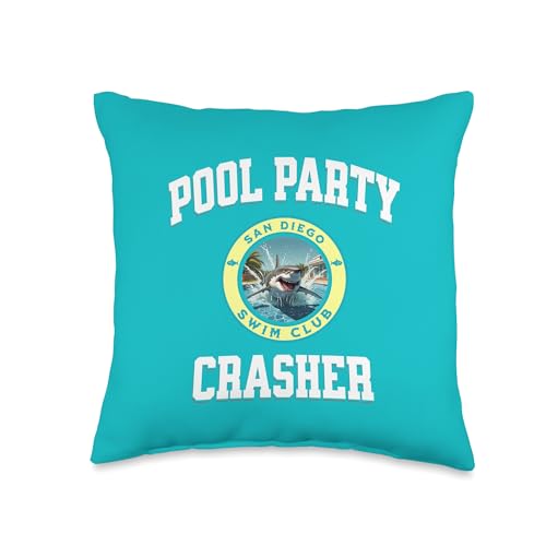 Pool Party Crasher San Diego Shark Souvenir Pillow