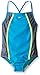 Speedo Girls Heather Splice One Piece Swimsuit, Cyan, Size 12