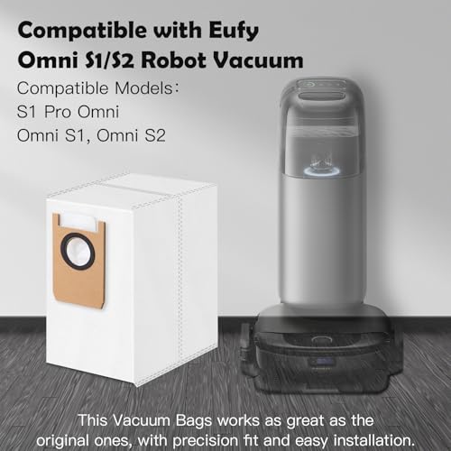 Image of 12 Pack Dust Bags Compatible with Eufy Omni S1 Pro, Omni S1, Omni S2 Robot Vacuum, 4-Layer Replacement Disposable Bags