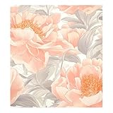 Magnetische Abdeckungen für Spülmaschine und Kühlschrank, Pfirsich-Pfingstrosen, zur Reinigung von schmutzigen Aufklebern, Dekoration, Küche, magnetische Kühlschrankabdeckungen, 58,4 x 66 cm