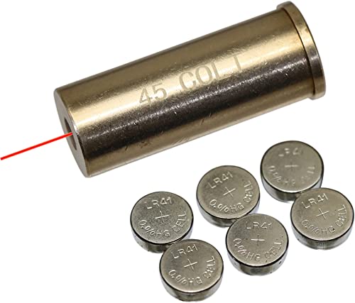 MAYMOC 45 Colt Bore Sight Cartouche Red Dot avec 2 Jeux de Piles Cover