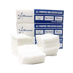 1000 PC (5 PKS) 2″X2″ Non-Woven 4-Ply Dental Medical Gauze Pad, Non-Sterile All Purpose Gauze Sponges, 4-Ply Cotton Filled Sponges Provide Maximum Absorption
