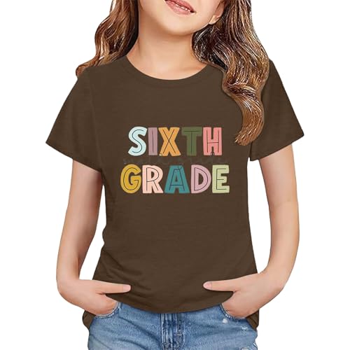 Back to School Shirts Sixth Grade Graphic Boys Girls Short Sleeve First Day of Preschool Tops Crew Neck Clothes