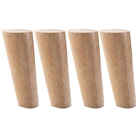 NMDCDH 4 Pcs Furniture Cabinet Legs,Solid Oak Wood Oblique,Tapered Replacement Sofa Legs,Table Support Foot,for Chair Sofa Cabinet Kitchen(Size:8cm/3.1in) Cover