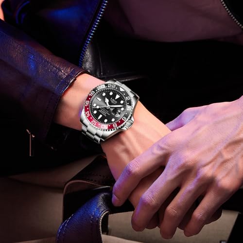 Image of LIGE Fashion Watches for Men Stainless Steel Business Dress Watch Waterproof Analog Quartz Watch with Luminous Date Display Manl Wrist Watch