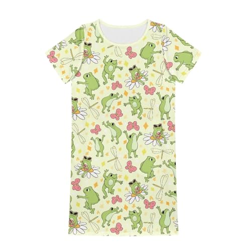 Cute Crewneck Dress for Girls 3-14 Years Lightweight Dresses Toddlers4